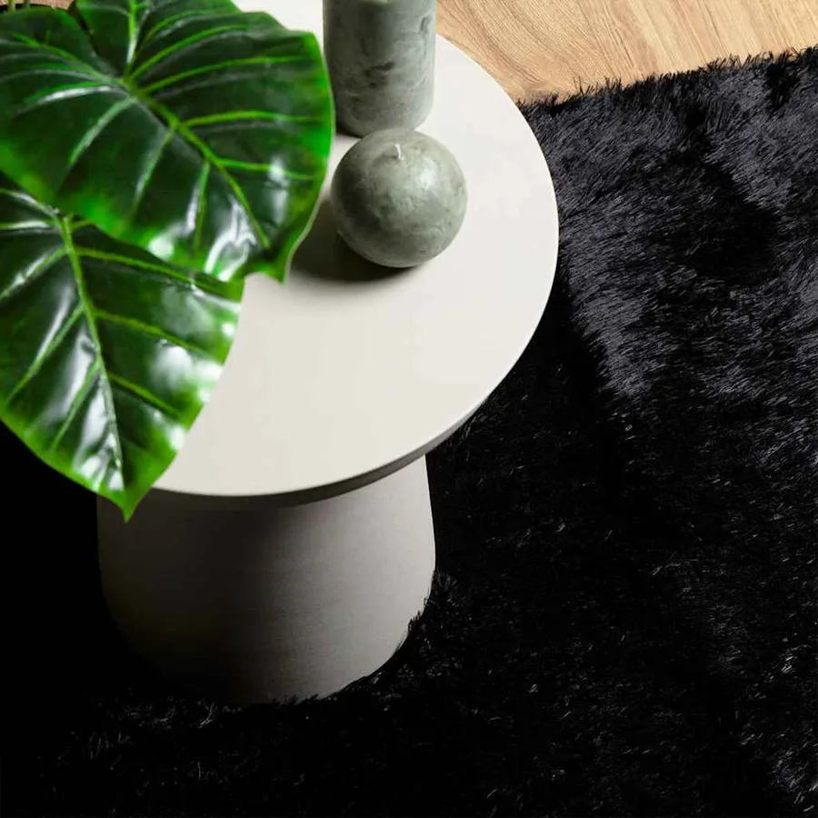 Tapis Shaggy à poils longs NAVARRA noir 130x200 cm polyester - 8