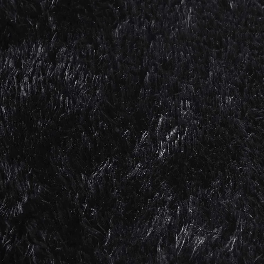 Tapis Shaggy à poils longs NAVARRA noir 130x200 cm polyester - 9
