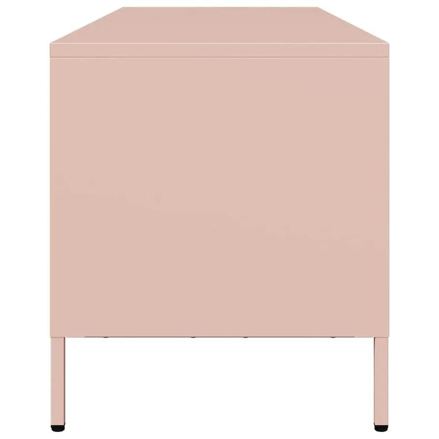 Meuble TV rose 135x39x43,5 cm acier laminé à froid - 6
