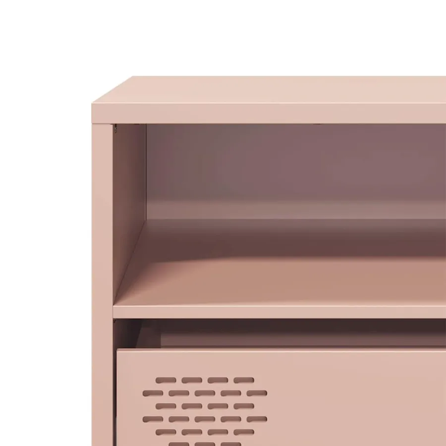 Meuble TV rose 135x39x43,5 cm acier laminé à froid - 9