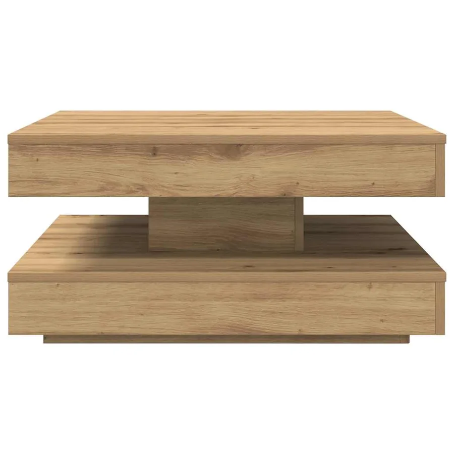 Table basse rotative à 360 degrés chêne artisanal 70x70x34,5 cm - 4