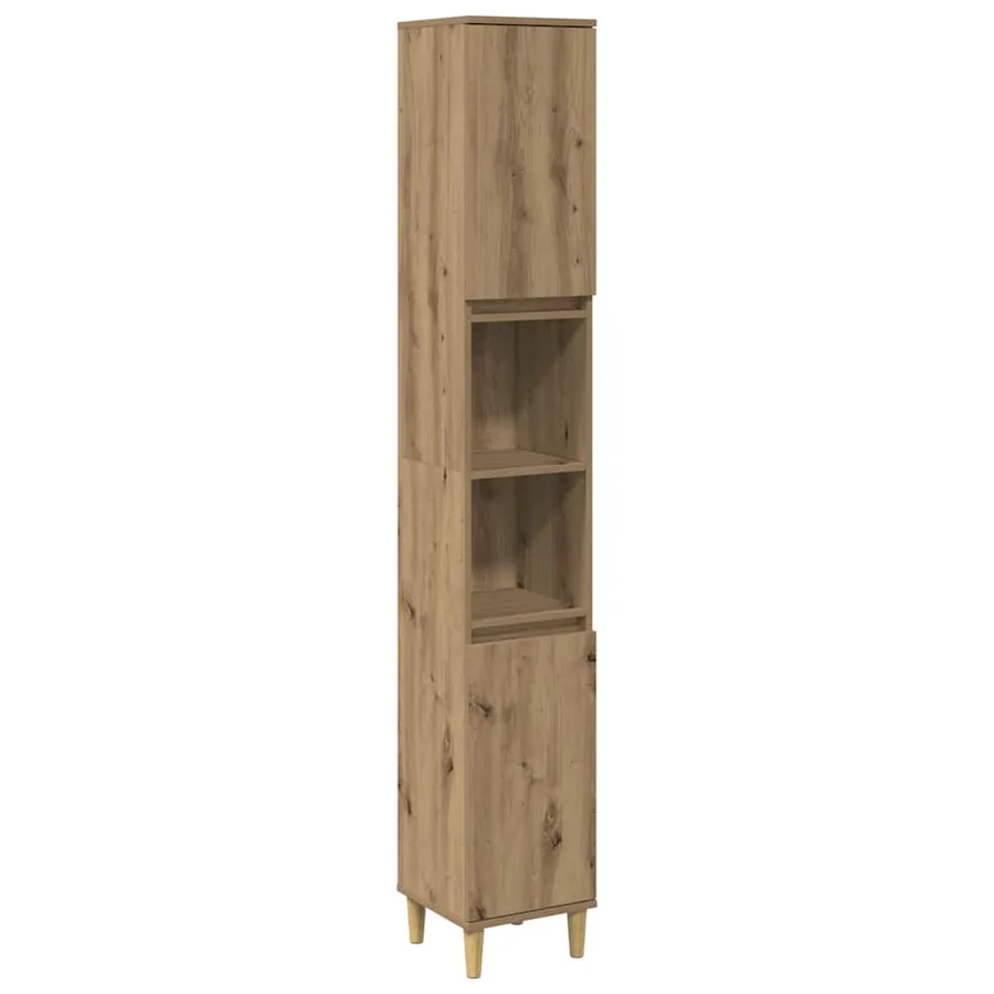 Armoire de salle de bain chêne artisanal 30x30x190 cm - 2