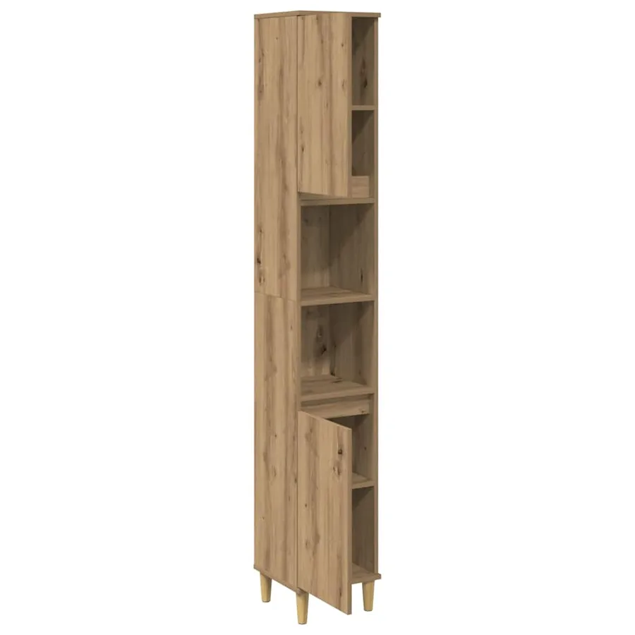 Armoire de salle de bain chêne artisanal 30x30x190 cm - 4