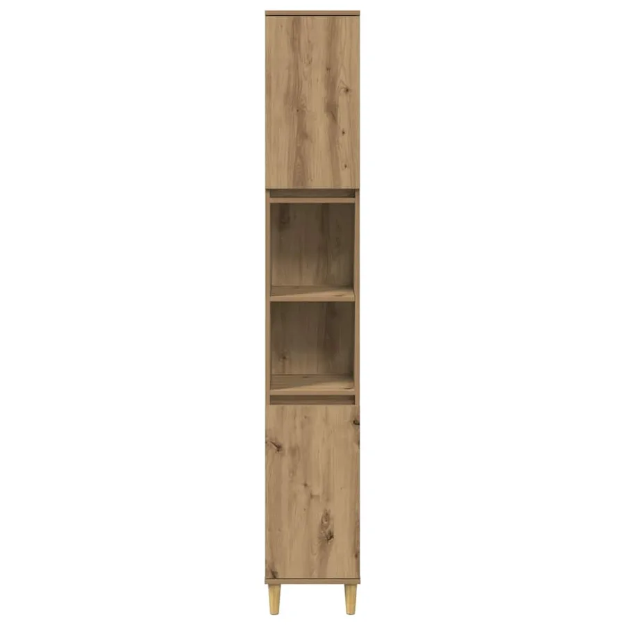 Armoire de salle de bain chêne artisanal 30x30x190 cm - 5
