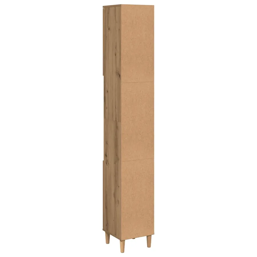 Armoire de salle de bain chêne artisanal 30x30x190 cm - 7