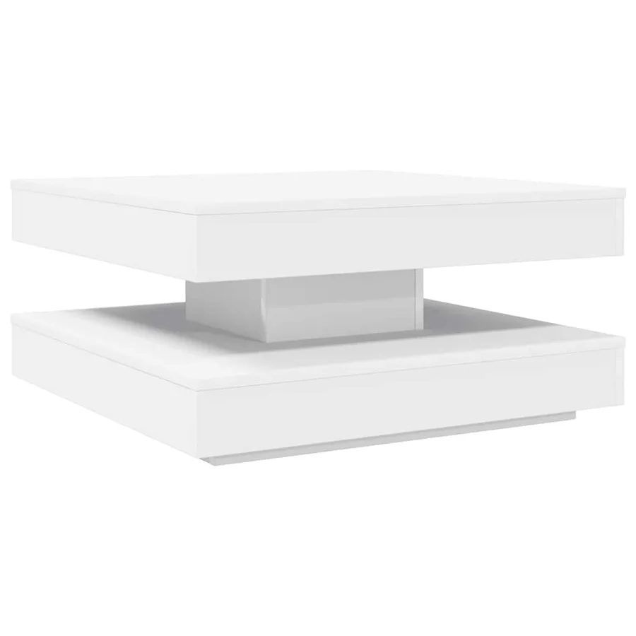 Table basse rotative à 360 degrés blanc 70x70x34,5 cm - 6