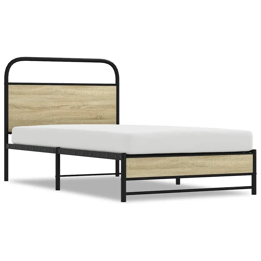 Cadre de lit sans matelas 90x200cm chêne sonoma bois ingénierie - 2