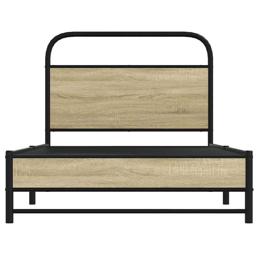 Cadre de lit sans matelas 90x200cm chêne sonoma bois ingénierie - 5