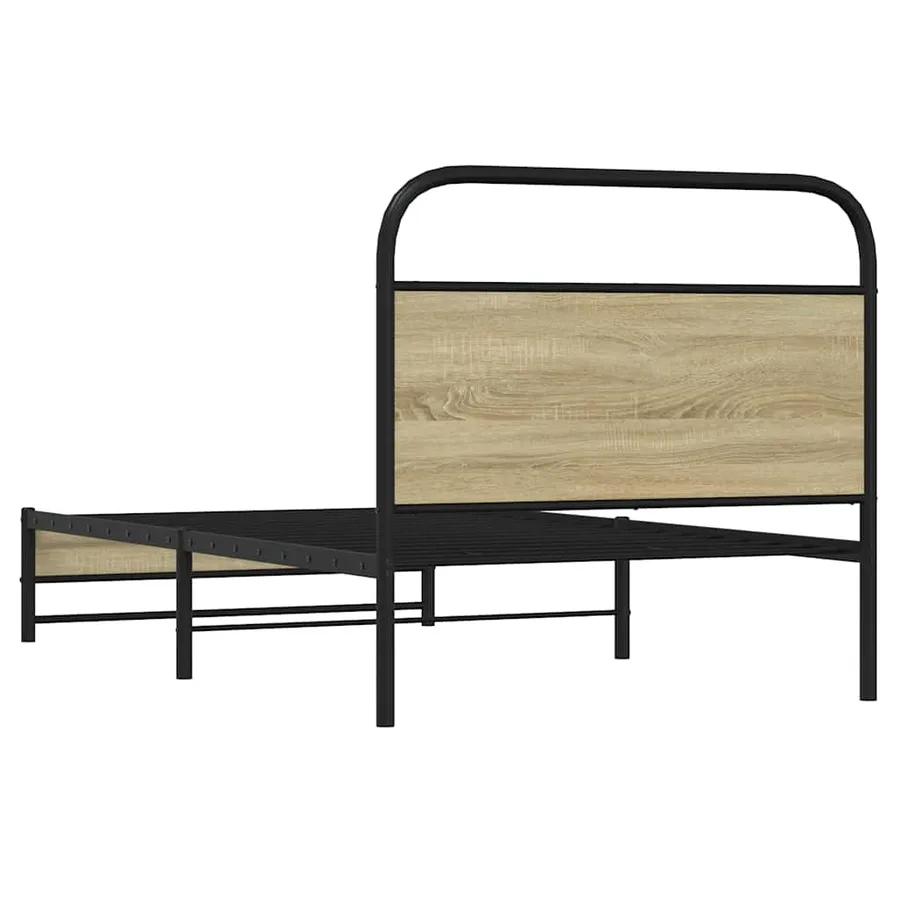 Cadre de lit sans matelas 90x200cm chêne sonoma bois ingénierie - 7