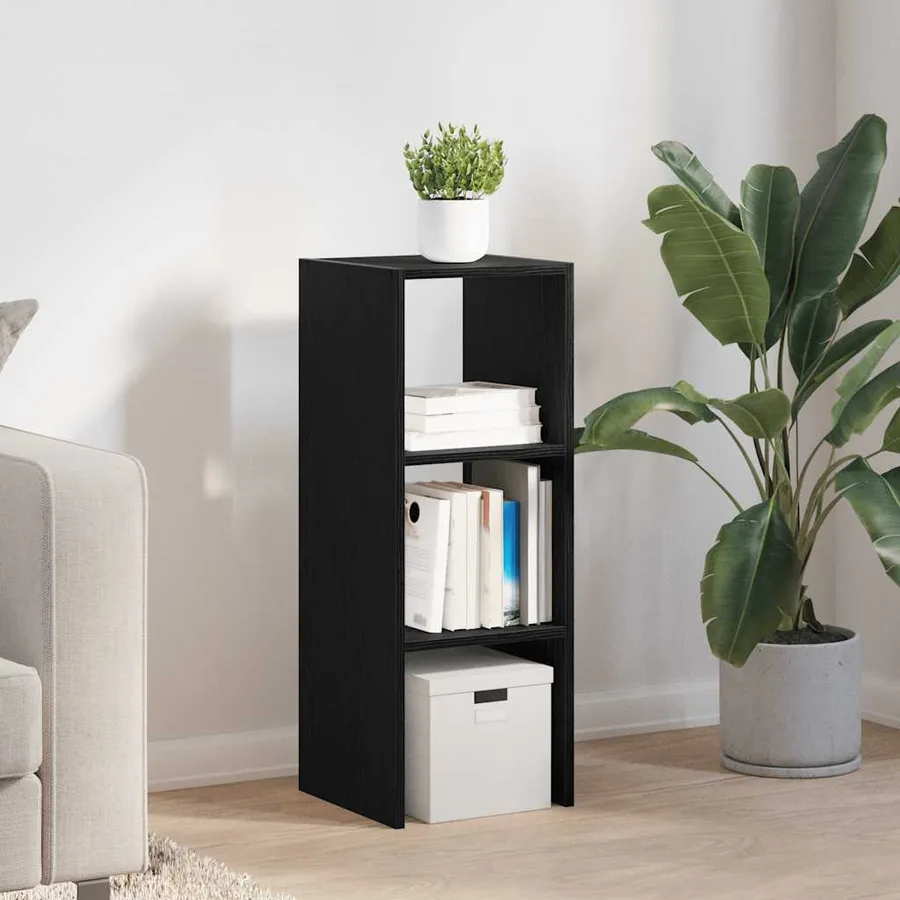 Bibliothèque empilable chêne noir 30x30x80 cm bois d'ingénierie - 3