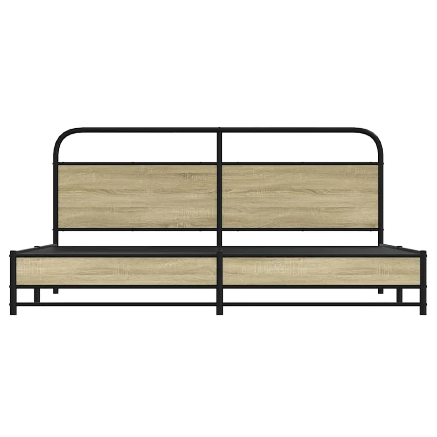 Cadre de lit en métal sans matelas chêne sonoma 180x200 cm - 5