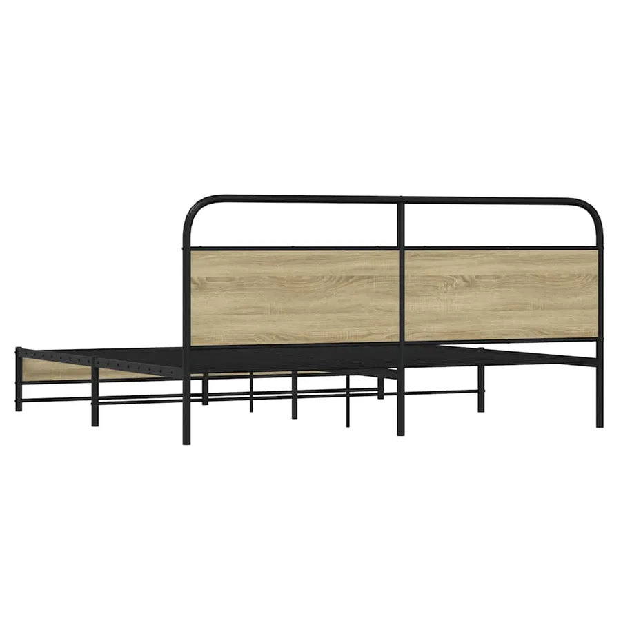 Cadre de lit en métal sans matelas chêne sonoma 180x200 cm - 7