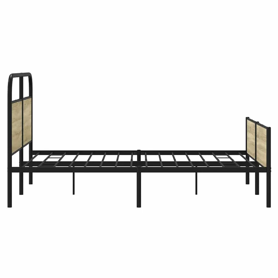 Cadre de lit en métal sans matelas chêne sonoma 160x200 cm - 6