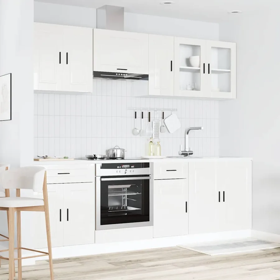Ensemble d'armoires de cuisine 8 pcs Kalmar blanc brillant - 3