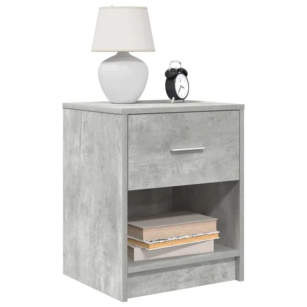 Tables de chevet 2 pcs avec tiroir Gris béton 40x34x50 cm