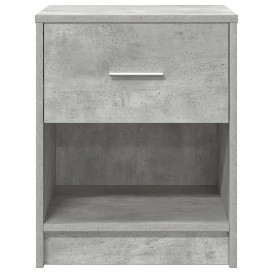 Tables de chevet 2 pcs avec tiroir Gris béton 40x34x50 cm - 4