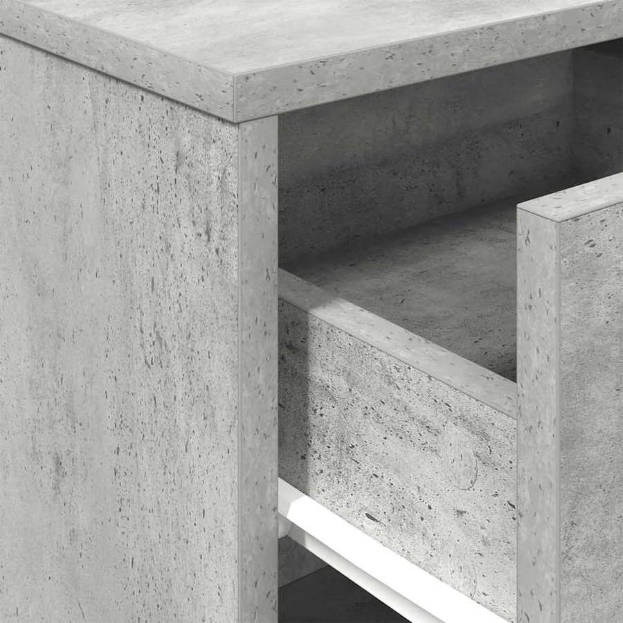 Tables de chevet 2 pcs avec tiroir Gris béton 40x34x50 cm - 9