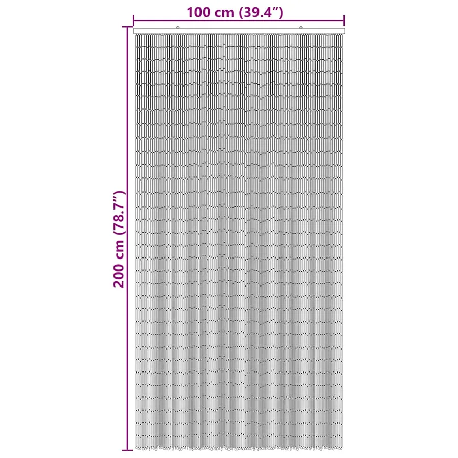 Rideau anti-insectes imprimé bambou 100x200 cm - 7