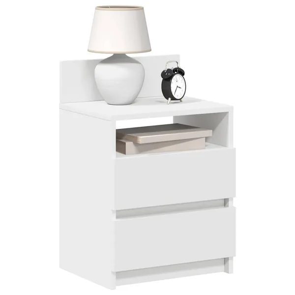 Tables de chevet 2 pcs avec 2 tiroirs blanc 40x33x60 cm