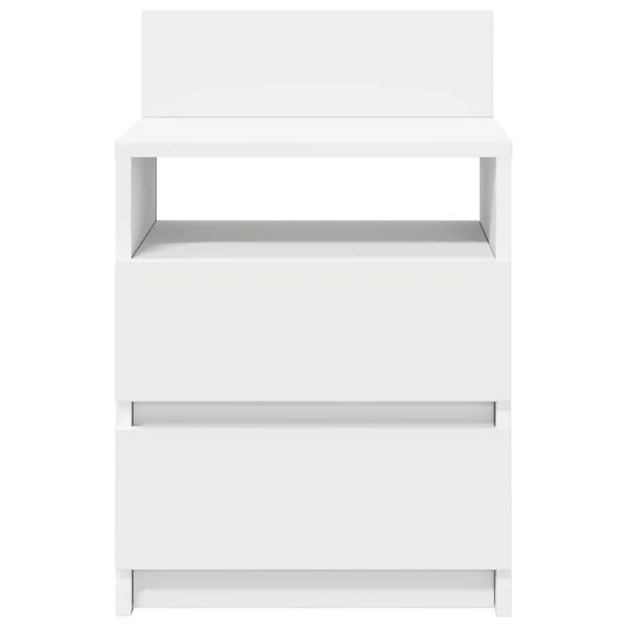 Tables de chevet 2 pcs avec 2 tiroirs blanc 40x33x60 cm - 4
