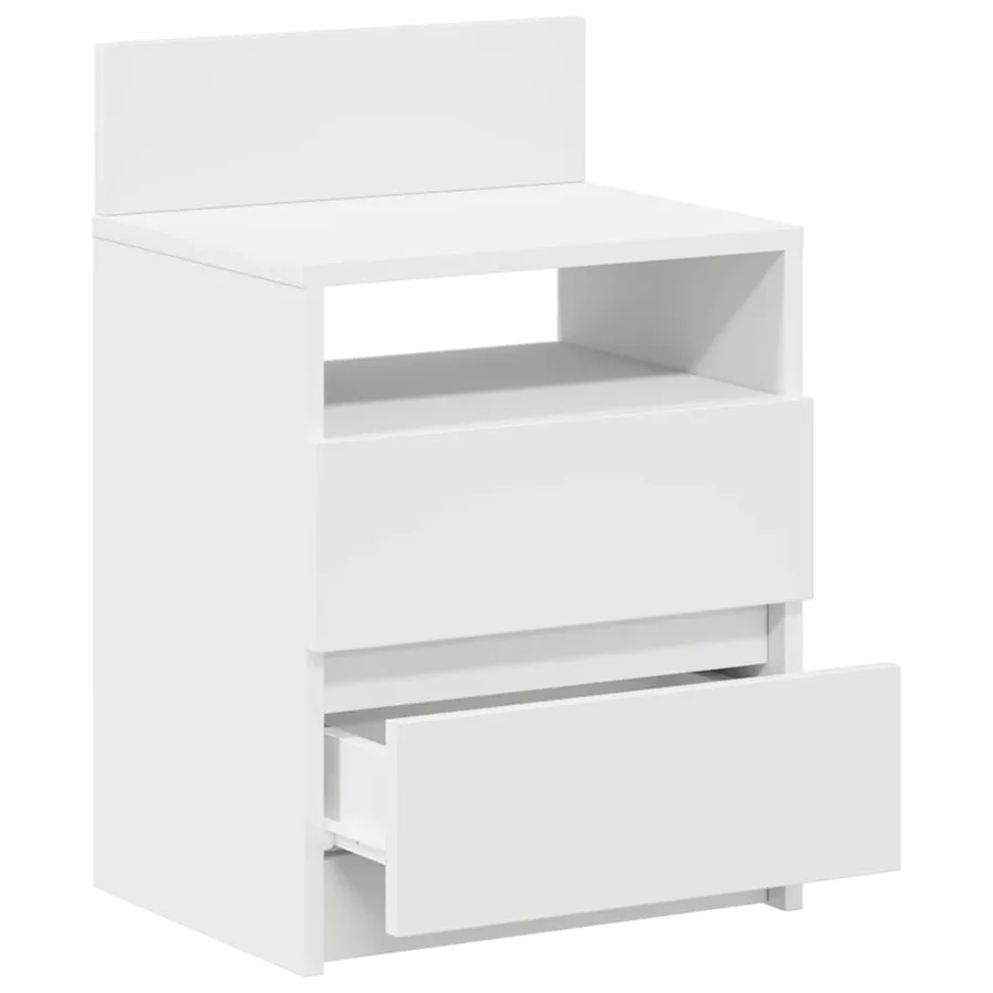 Tables de chevet 2 pcs avec 2 tiroirs blanc 40x33x60 cm - 5