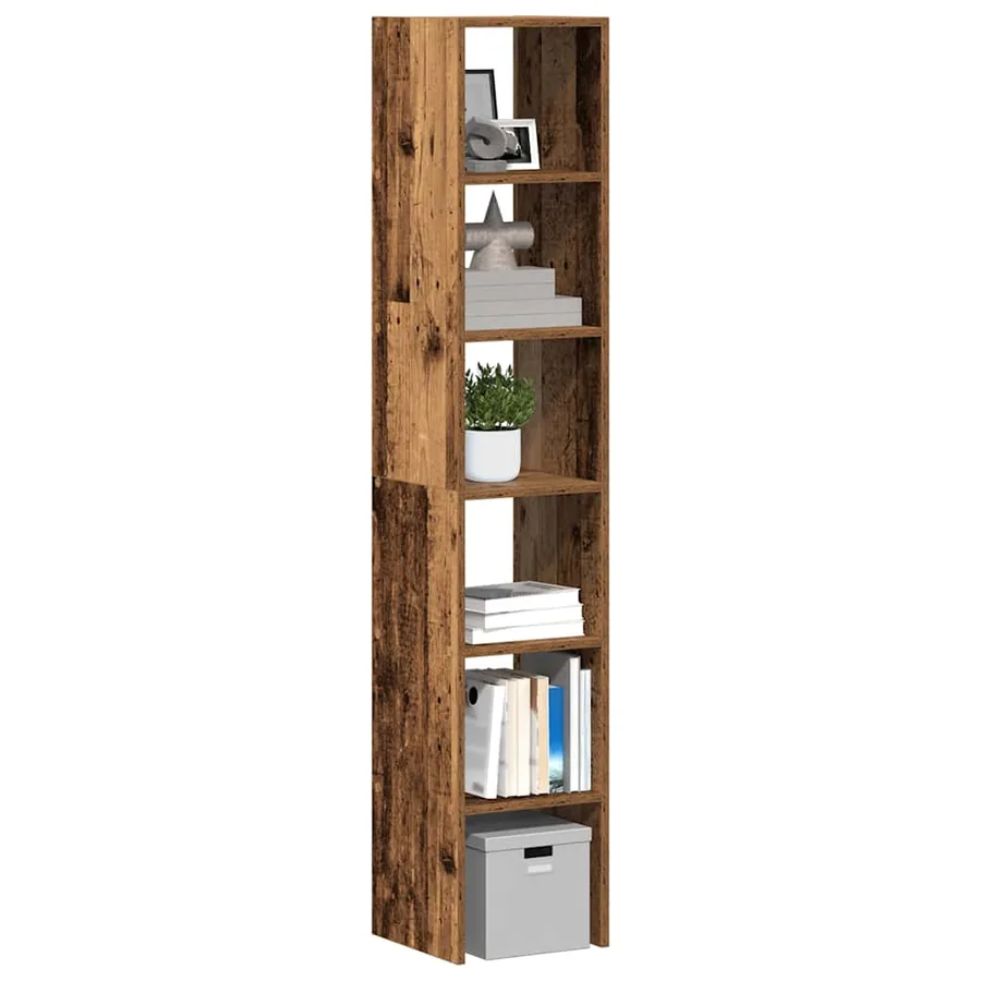Bibliothèques 2 pcs empilable vieux bois bois d'ingénierie
