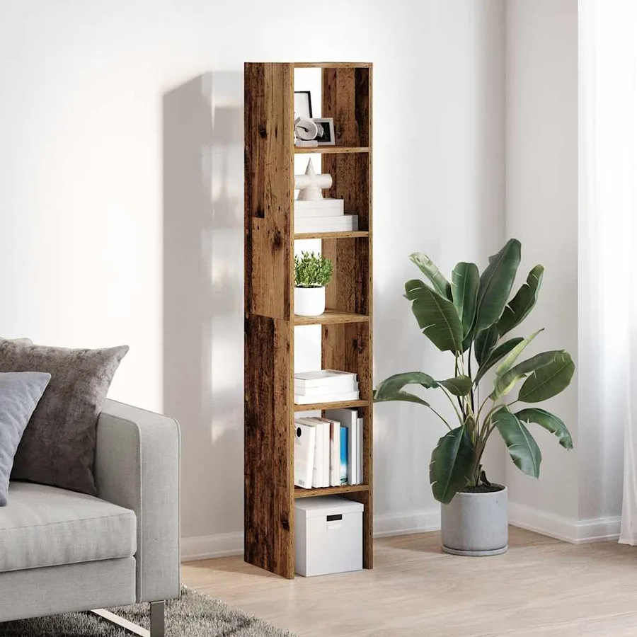 Bibliothèques 2 pcs empilable vieux bois bois d'ingénierie - 3