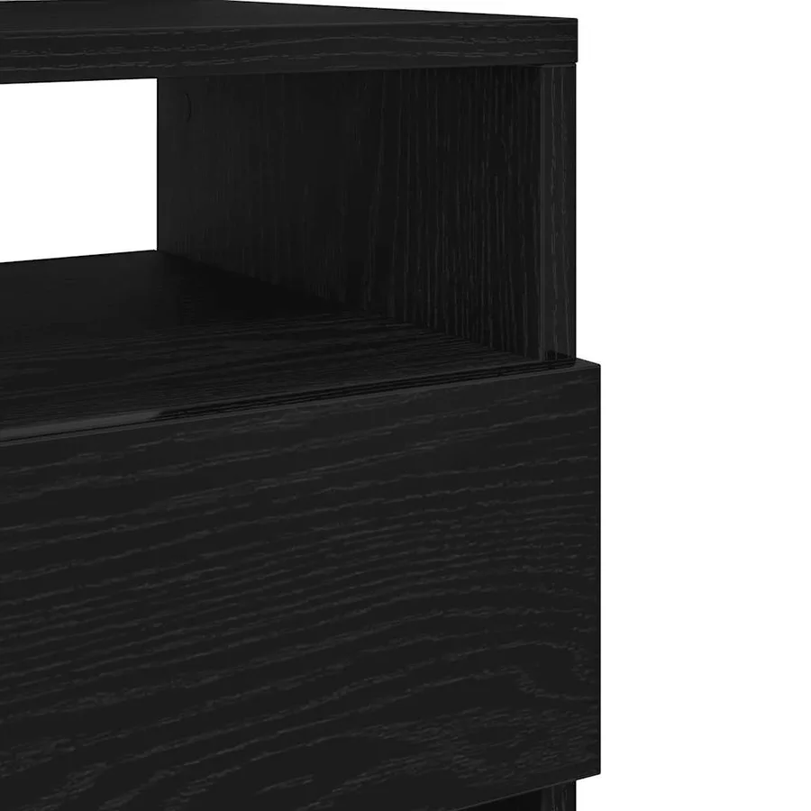 Tables de chevet (lot de 2) avec 2 tiroirs noires 40 x 33 x 60 cm - 10