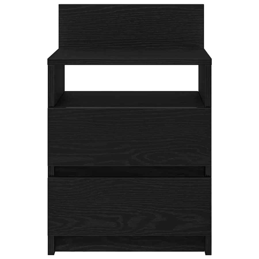 Tables de chevet (lot de 2) avec 2 tiroirs noires 40 x 33 x 60 cm - 4