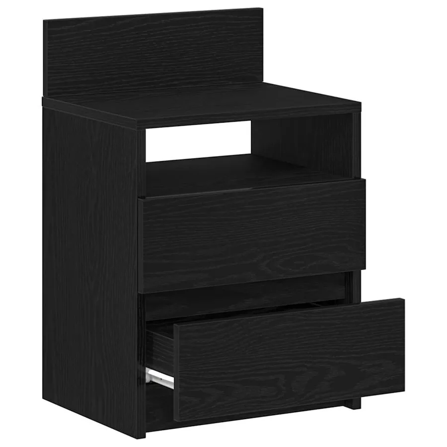 Tables de chevet (lot de 2) avec 2 tiroirs noires 40 x 33 x 60 cm - 5