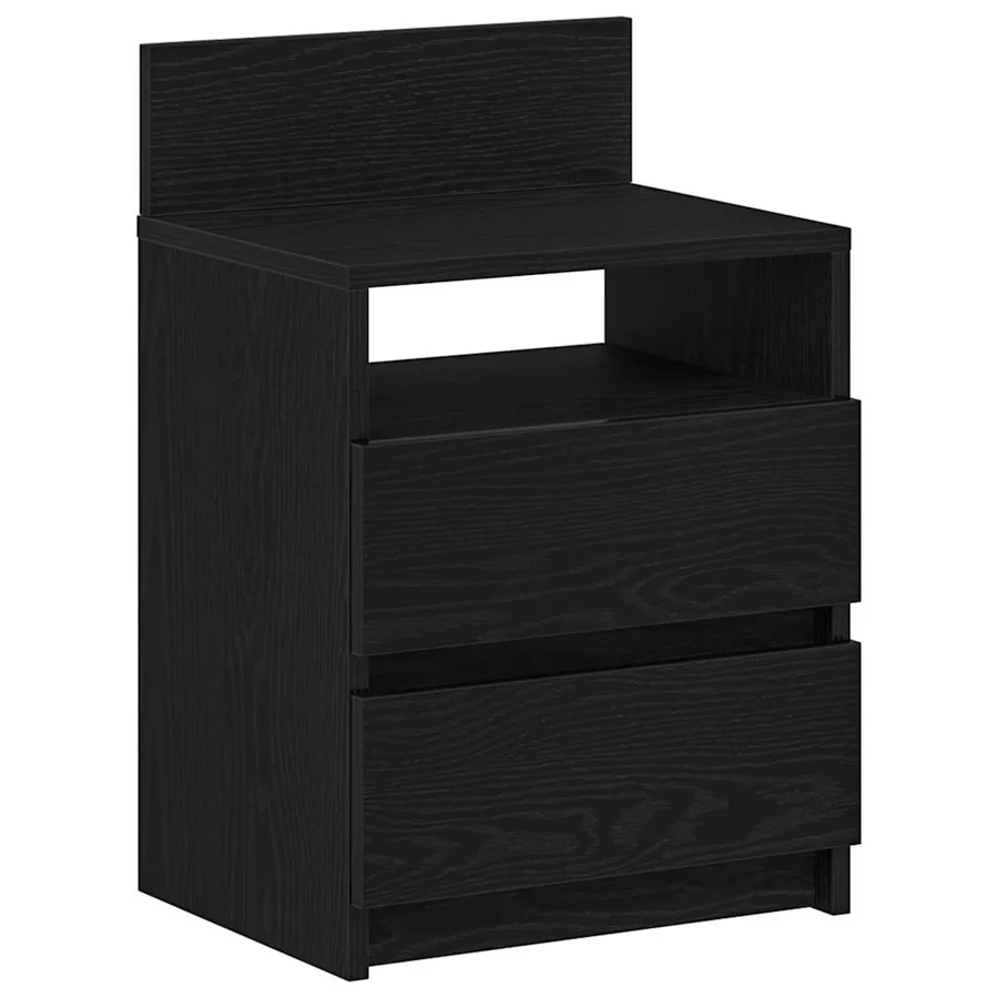 Tables de chevet (lot de 2) avec 2 tiroirs noires 40 x 33 x 60 cm - 6