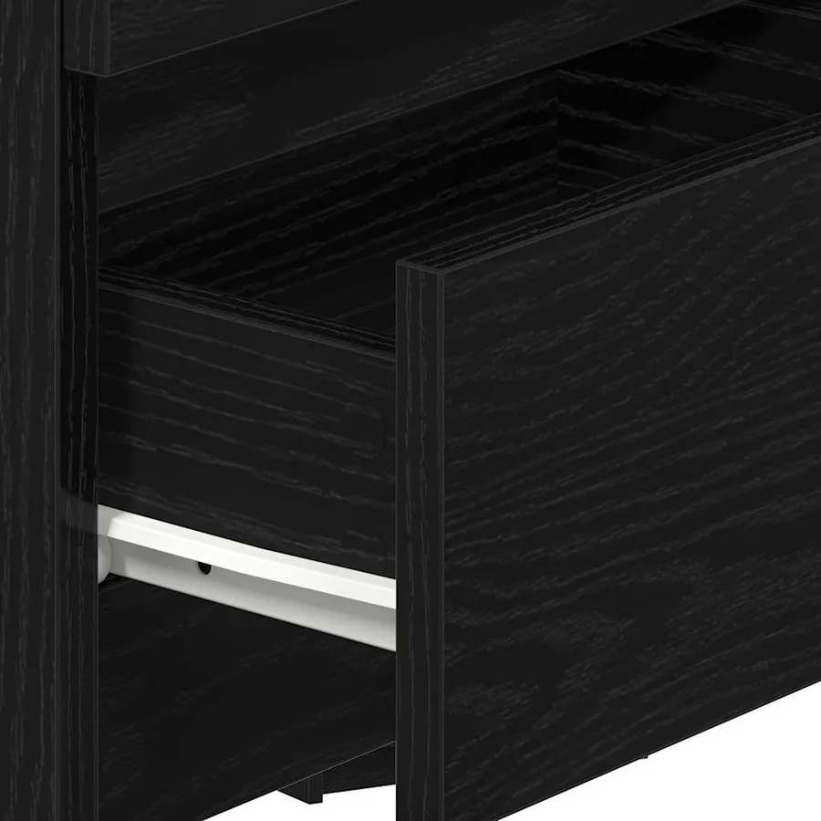 Tables de chevet (lot de 2) avec 2 tiroirs noires 40 x 33 x 60 cm - 9