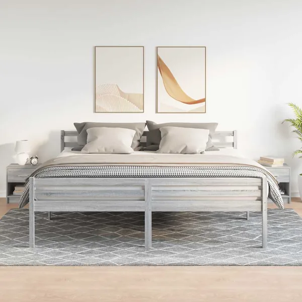 Tables de chevet 2 pcs avec tiroir Gris Sonoma 39x28x41 cm