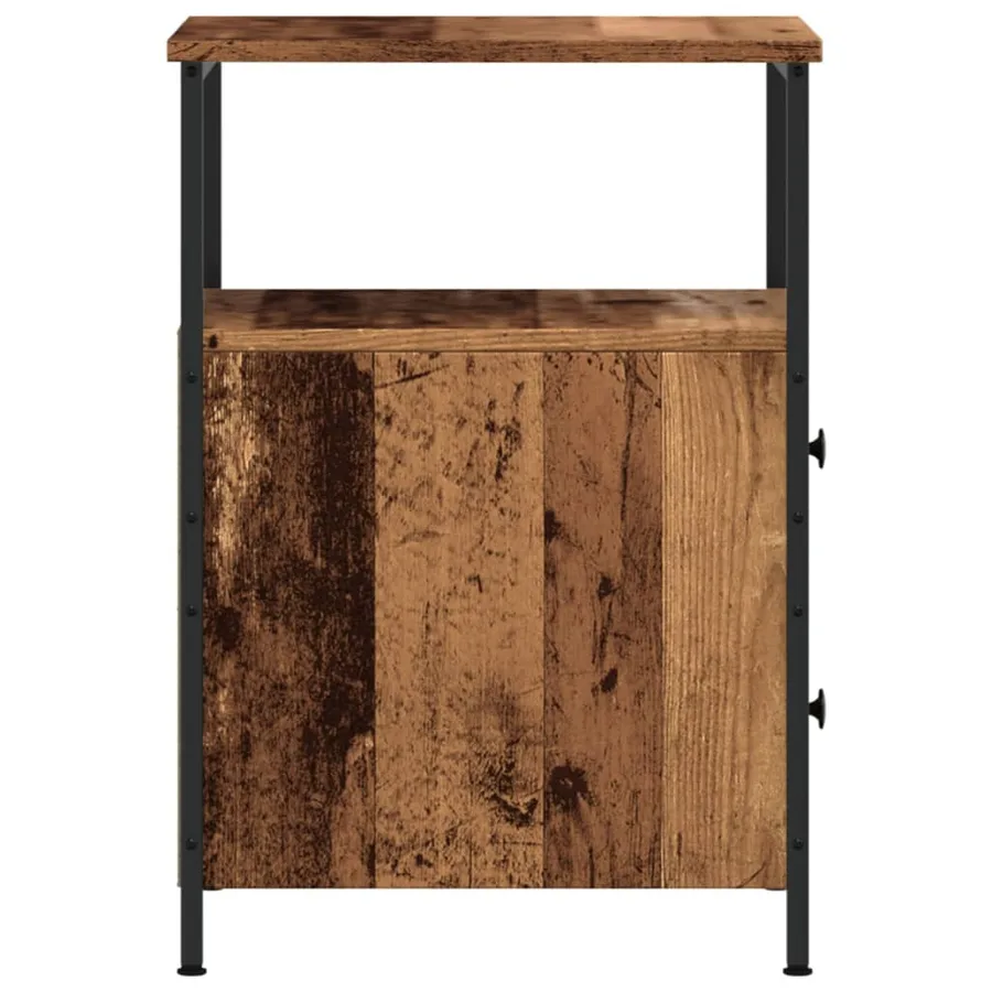 Table de chevet vieux bois 34x35,5x50 cm bois d’ingénierie - 5