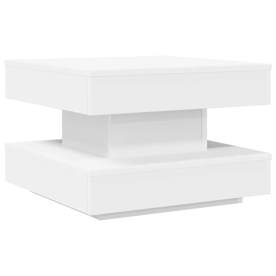 Table basse rotative à 360 degrés blanc 50x50x34,5 cm - 2