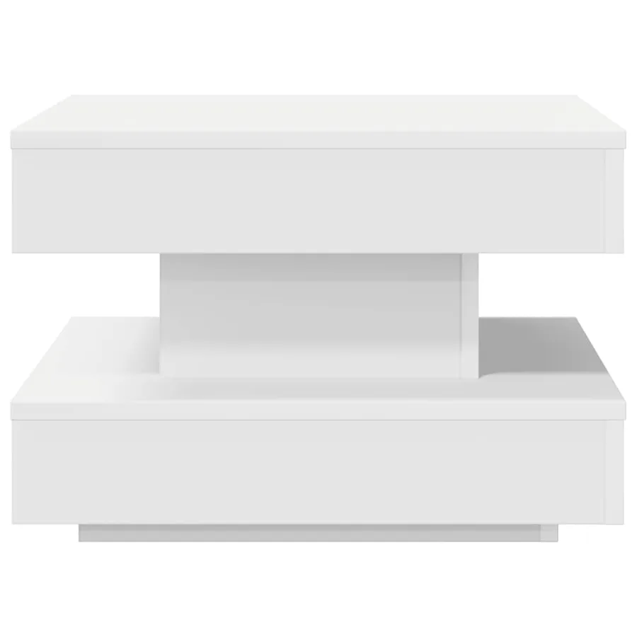 Table basse rotative à 360 degrés blanc 50x50x34,5 cm - 4