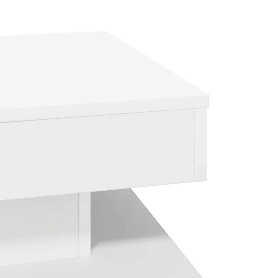 Table basse rotative à 360 degrés blanc 50x50x34,5 cm - 8