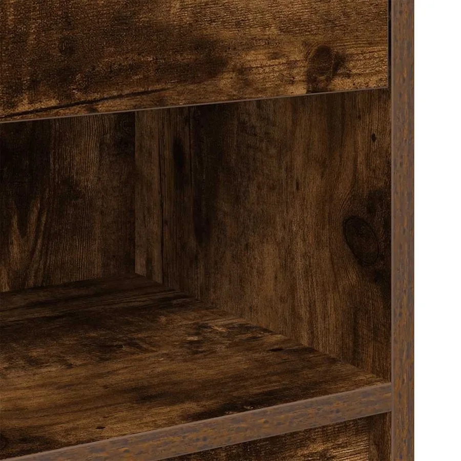 Table de chevet avec tiroir en chêne fumé 39 x 28 x 41 cm - 10