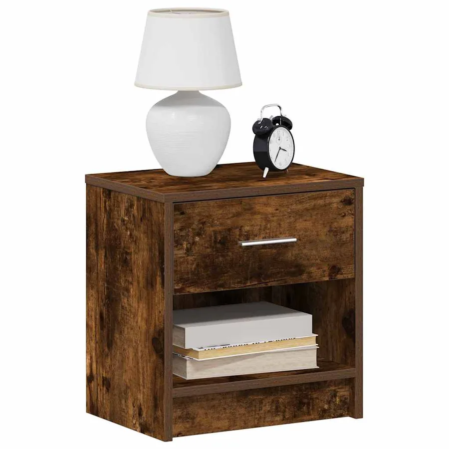 Table de chevet avec tiroir en chêne fumé 39 x 28 x 41 cm - 3