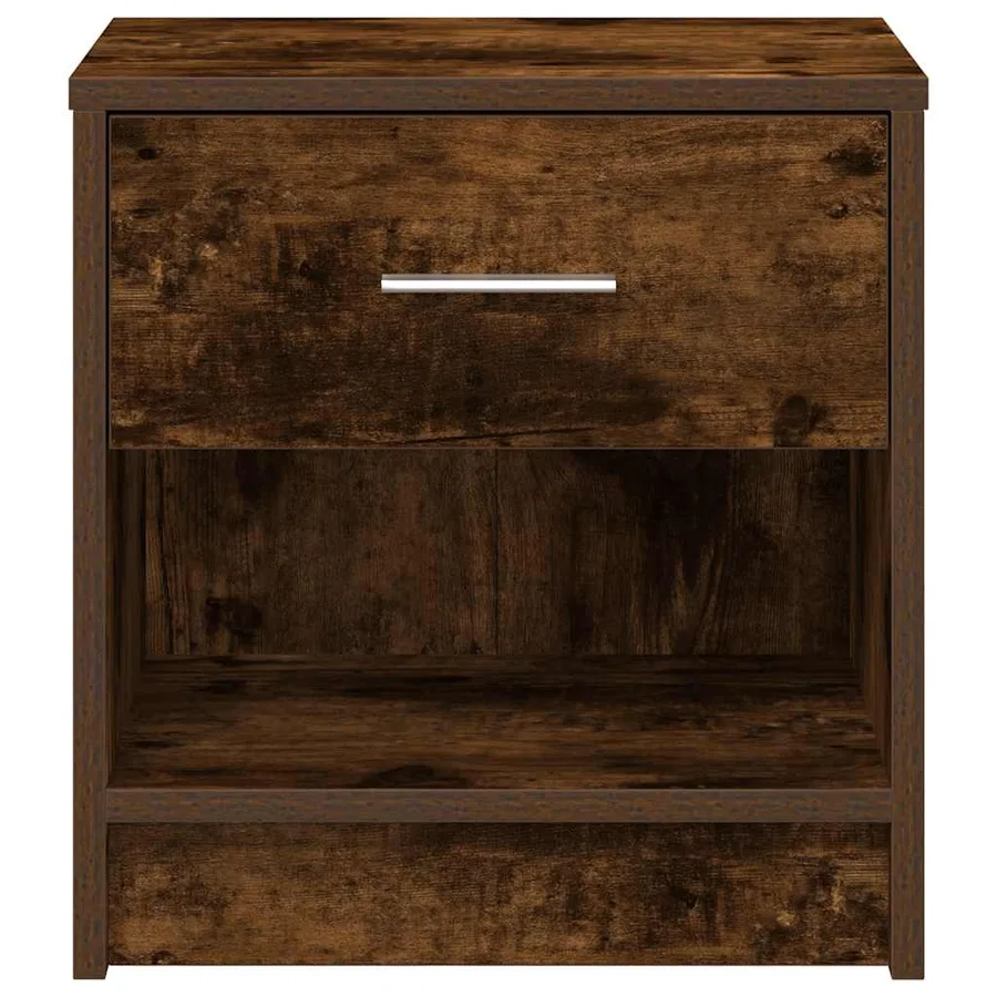 Table de chevet avec tiroir en chêne fumé 39 x 28 x 41 cm - 4