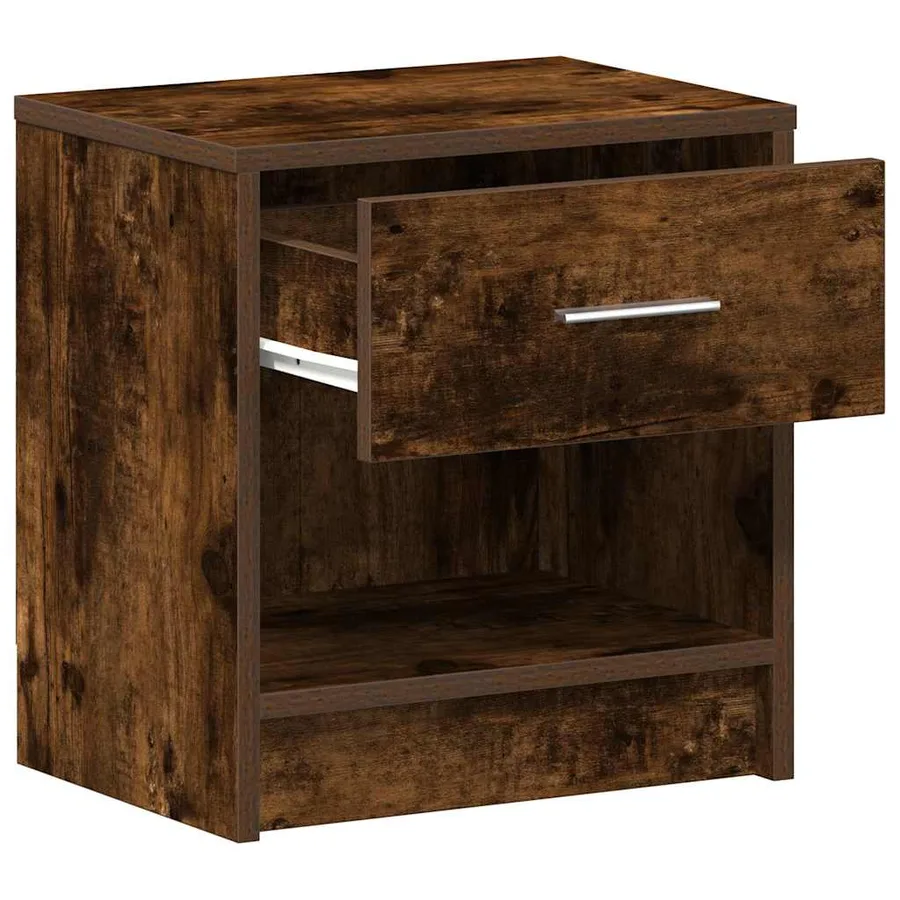 Table de chevet avec tiroir en chêne fumé 39 x 28 x 41 cm - 5