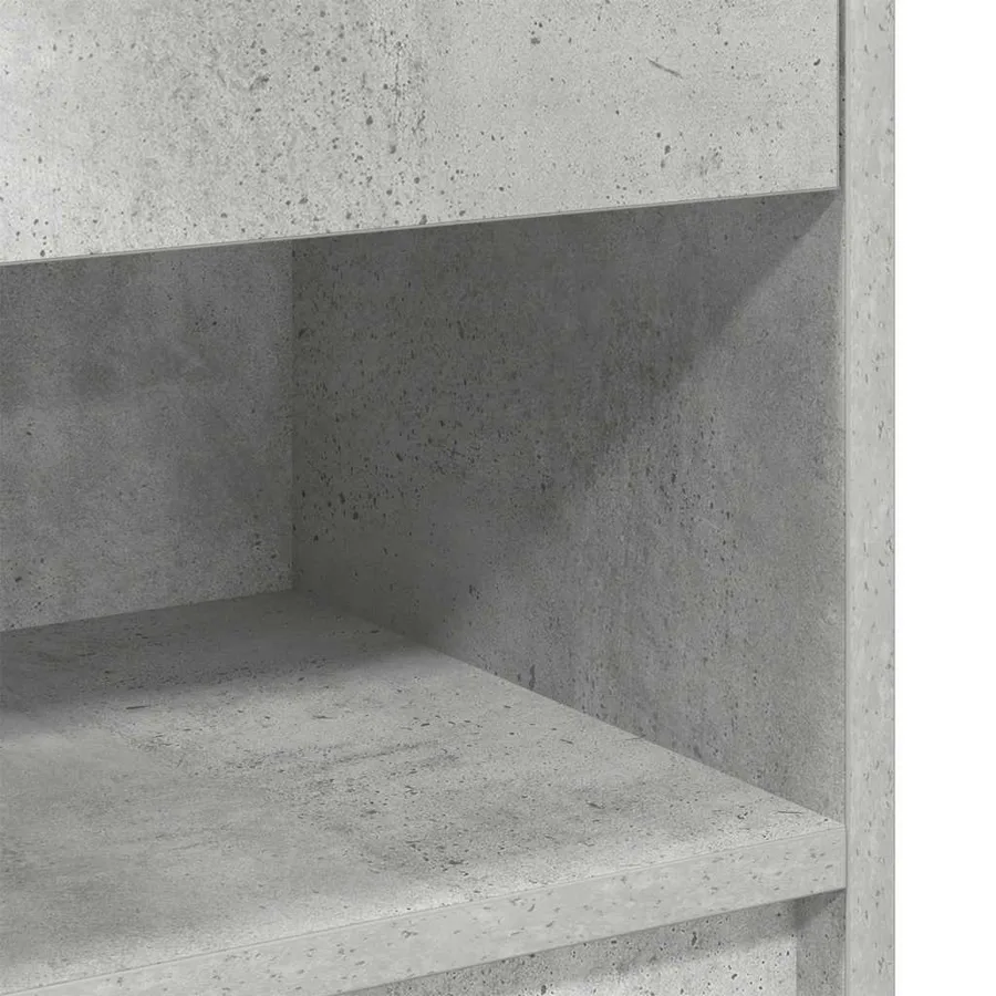 Table de chevet avec tiroir Gris béton 39x28x41 cm - 10