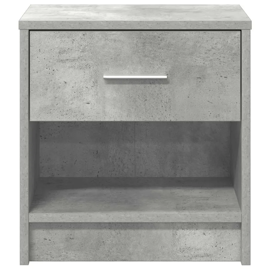Table de chevet avec tiroir Gris béton 39x28x41 cm - 4