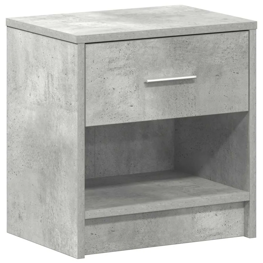 Table de chevet avec tiroir Gris béton 39x28x41 cm - 6
