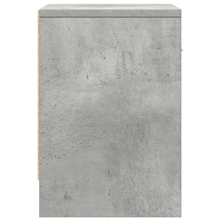Table de chevet avec tiroir Gris béton 39x28x41 cm - 7