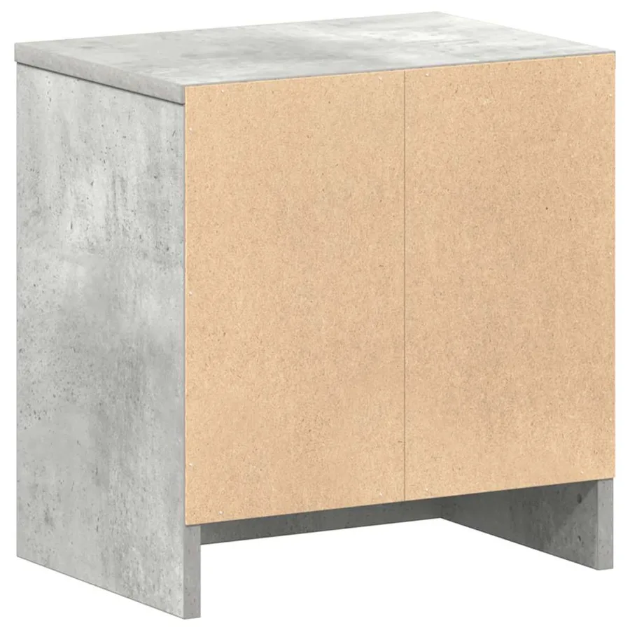 Table de chevet avec tiroir Gris béton 39x28x41 cm - 8