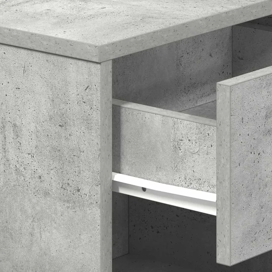 Table de chevet avec tiroir Gris béton 39x28x41 cm - 9