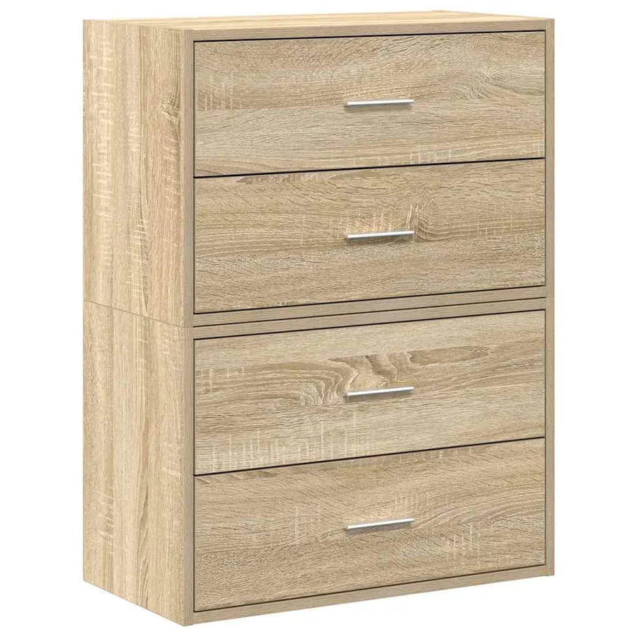 Armoires avec 2 tiroirs 2 pcs chêne sonoma bois d'ingénierie - 2