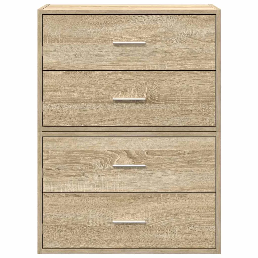 Armoires avec 2 tiroirs 2 pcs chêne sonoma bois d'ingénierie - 4
