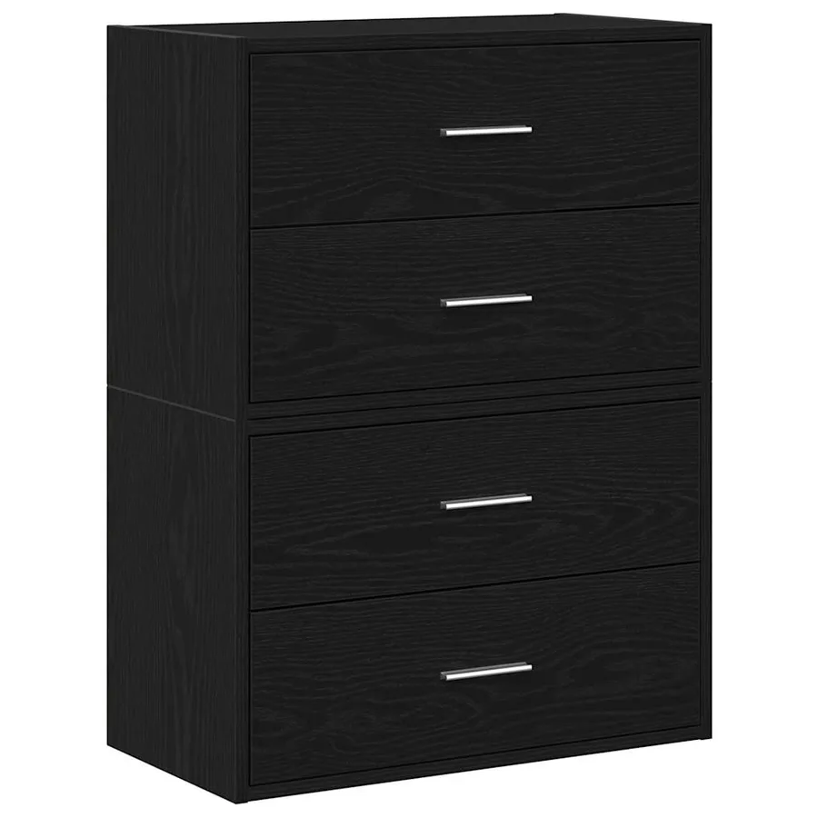 Armoires avec 2 tiroirs 2 pcs chêne noir bois d'ingénierie - 2